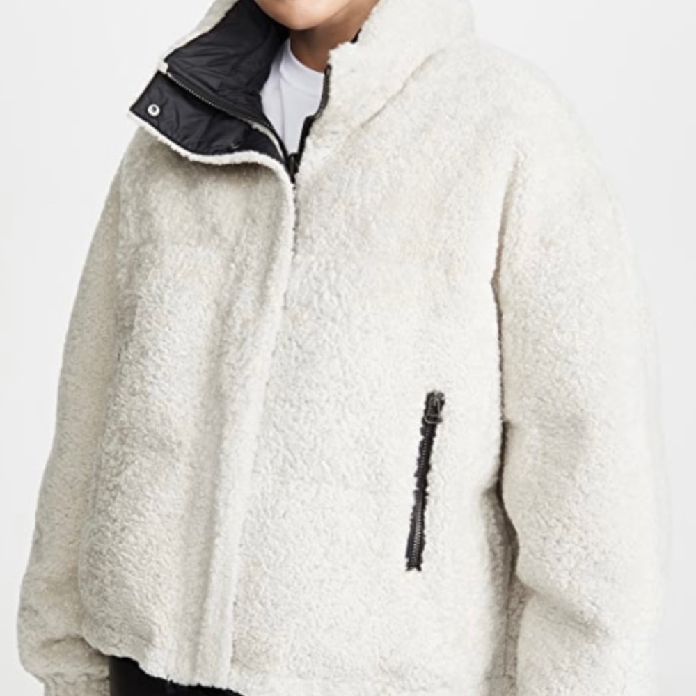 YS Army By Yves Salomon Lamb Puffer Jacket Reversible-Size 40/Large